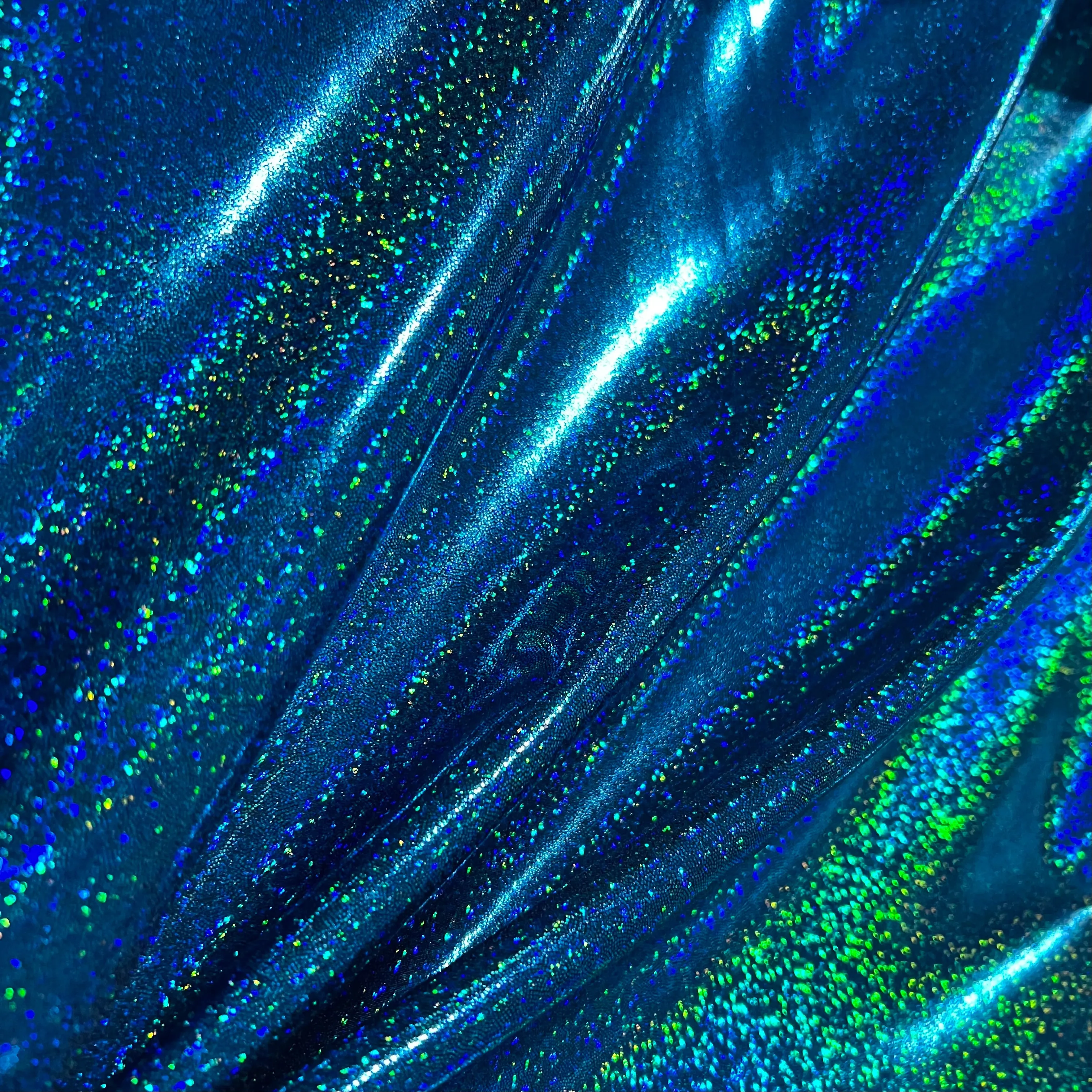 Ocean Sparkle Holographic Spandex Fabric