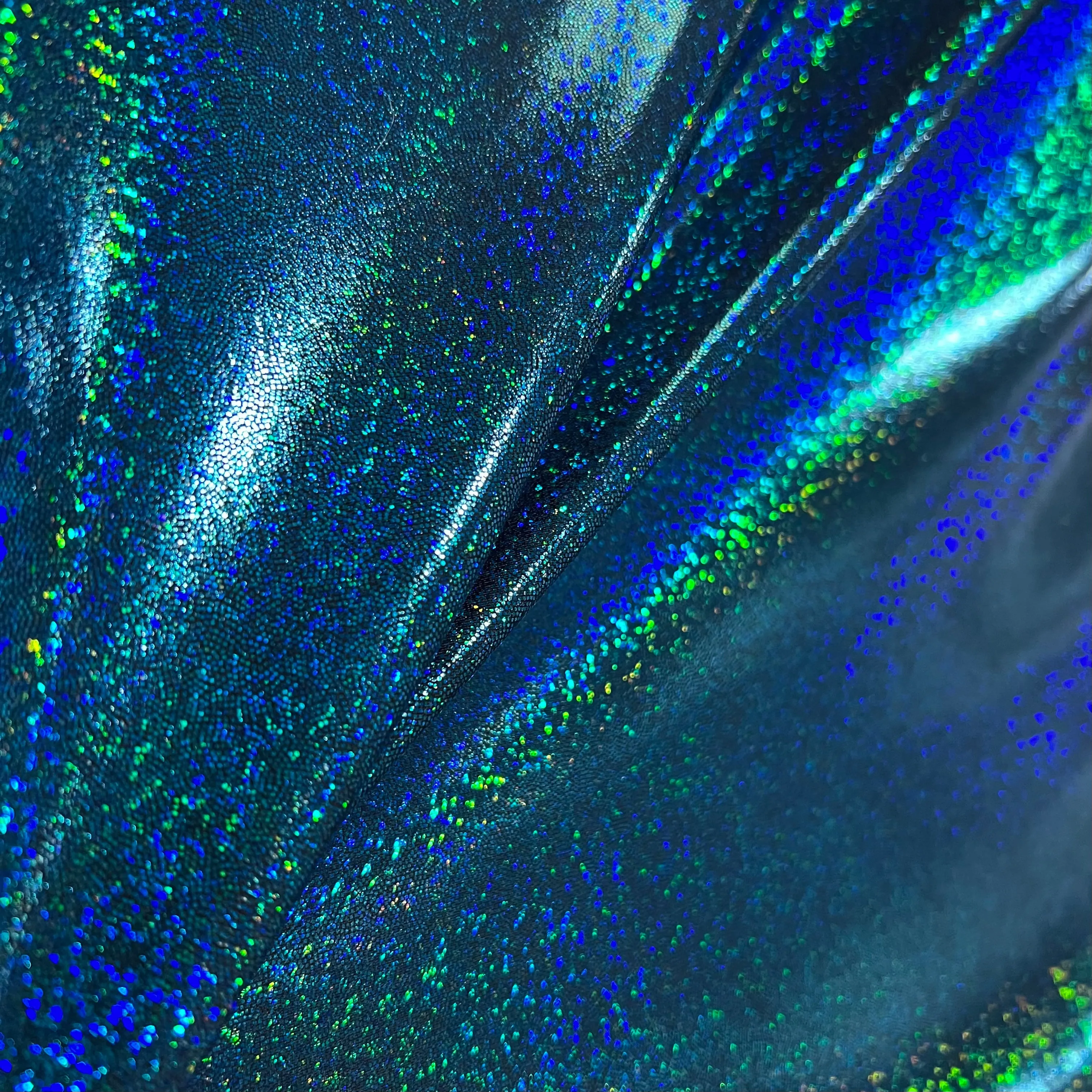 Ocean Sparkle Holographic Spandex Fabric