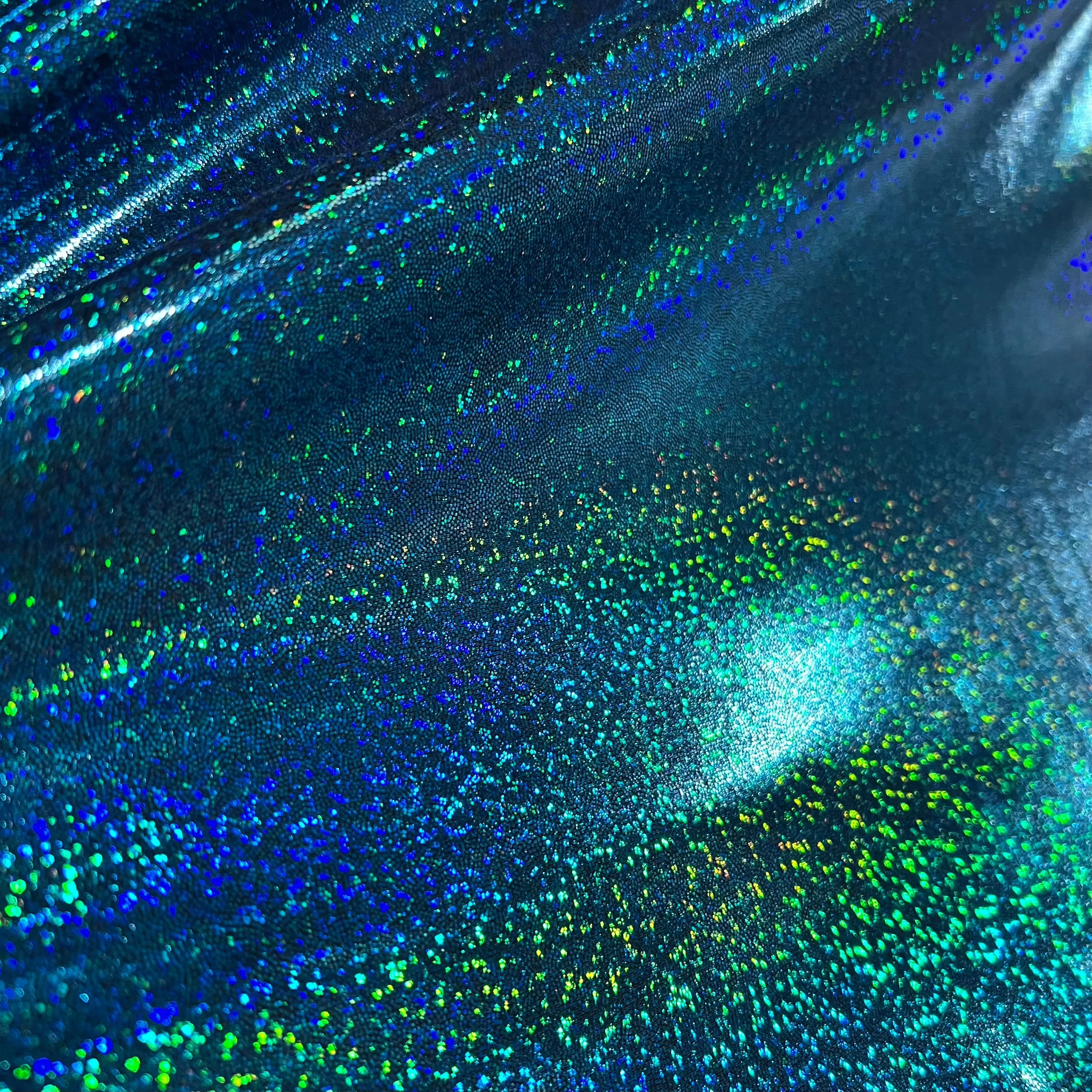 Ocean Sparkle Holographic Spandex Fabric
