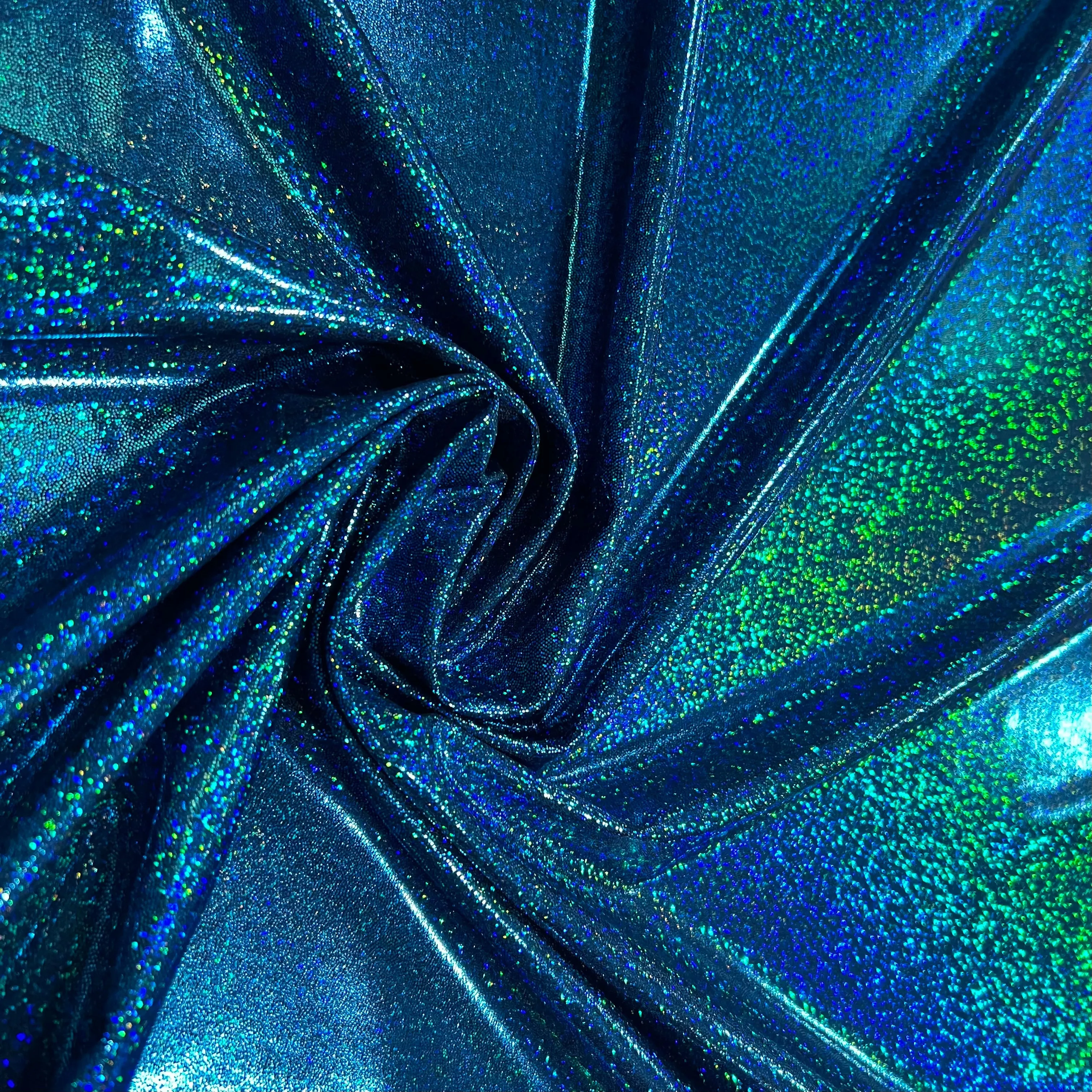Ocean Sparkle Holographic Spandex Fabric