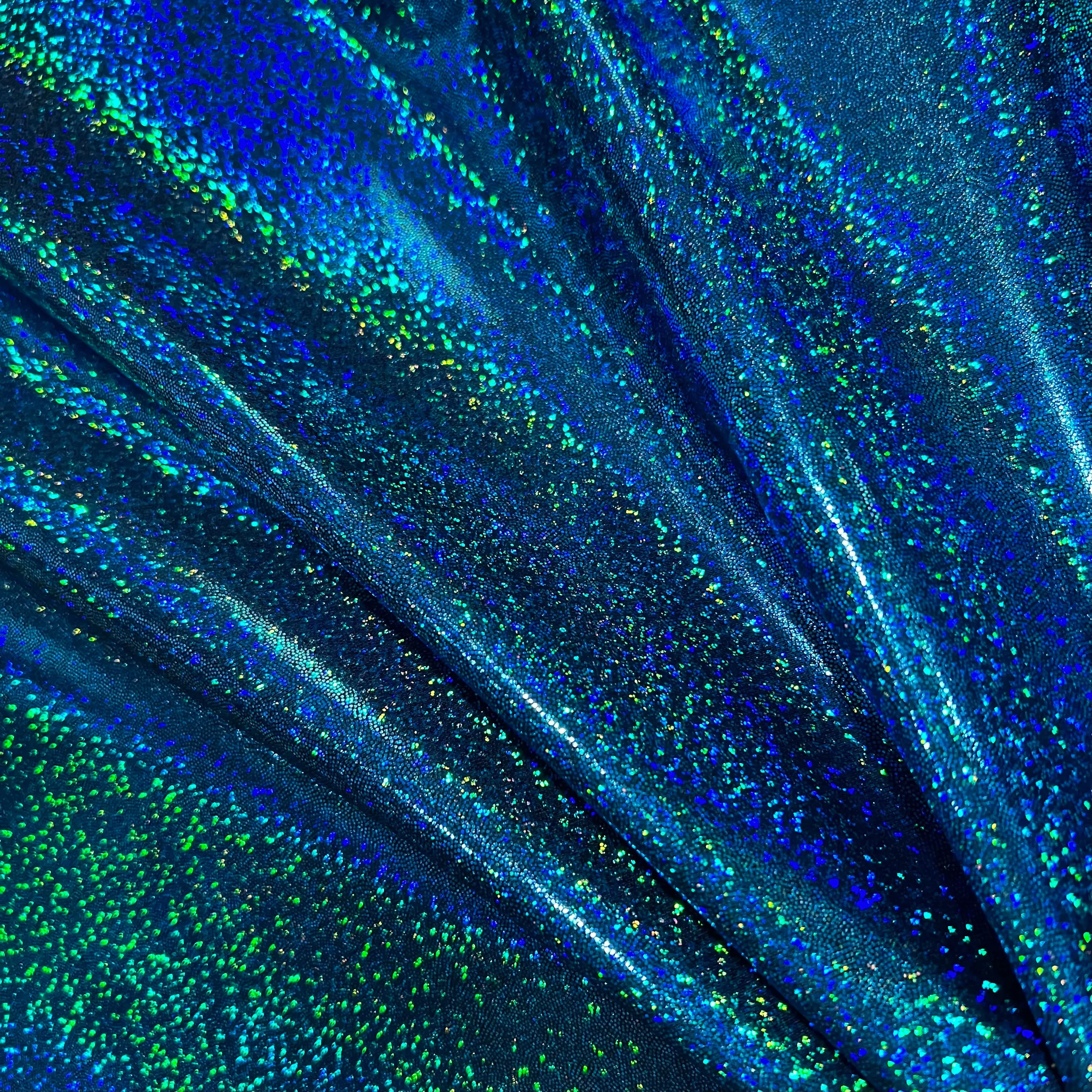 Ocean Sparkle Holographic Spandex Fabric