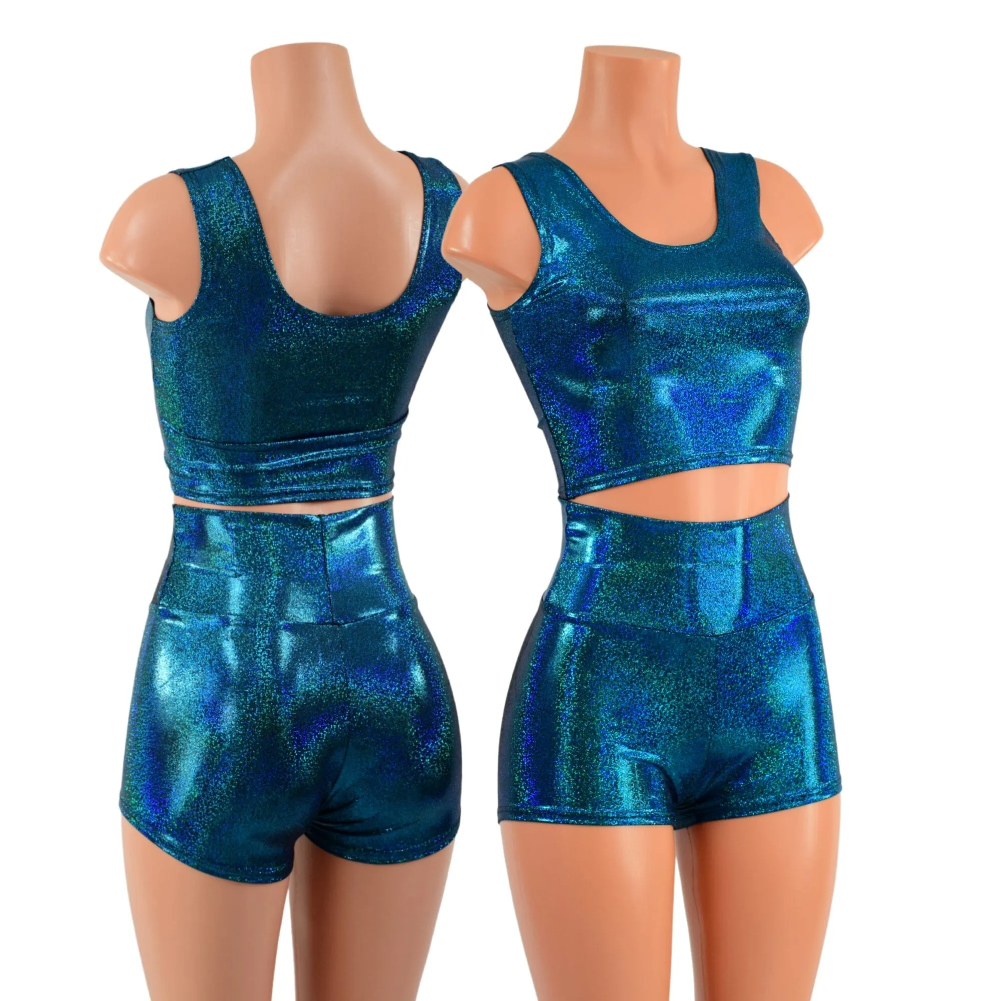 Ocean Sparkle Holographic Spandex Fabric