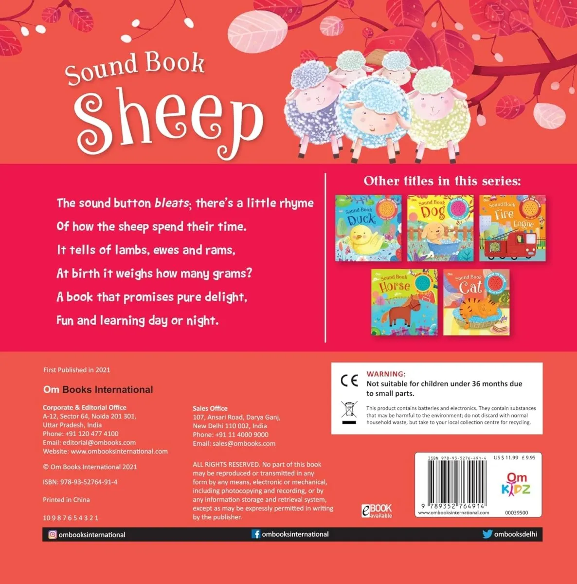 Om Books International Sound Book- Sheep ( Board book )