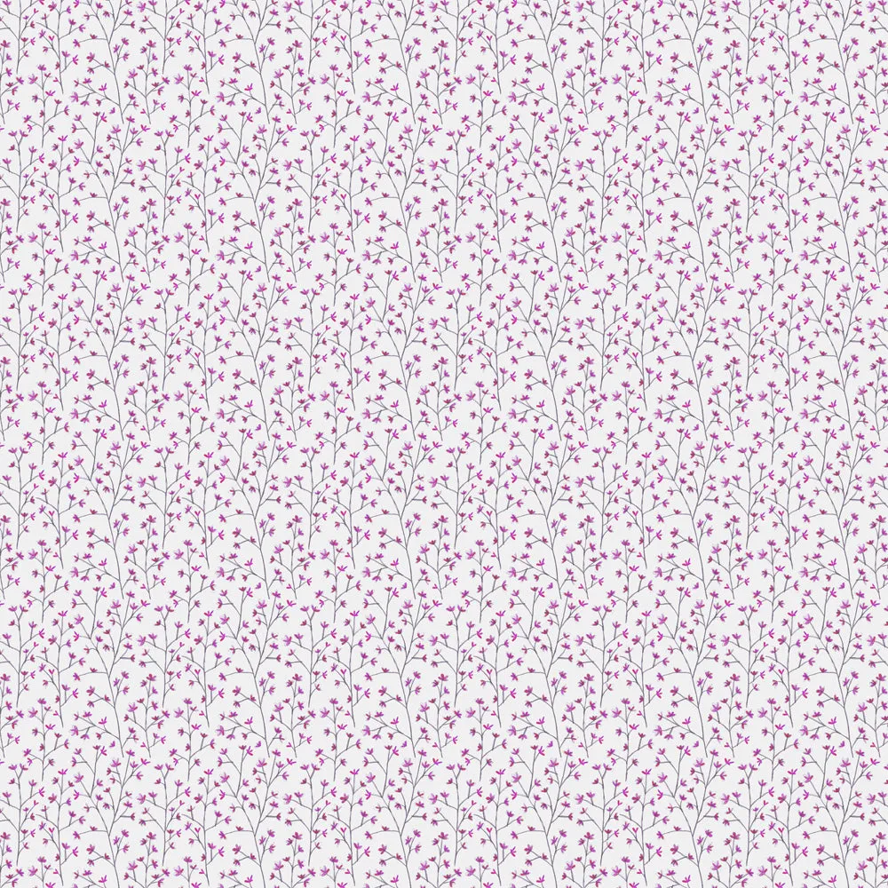 Ophelia Printed Cotton Fabric (By The Metre) Fuchsia