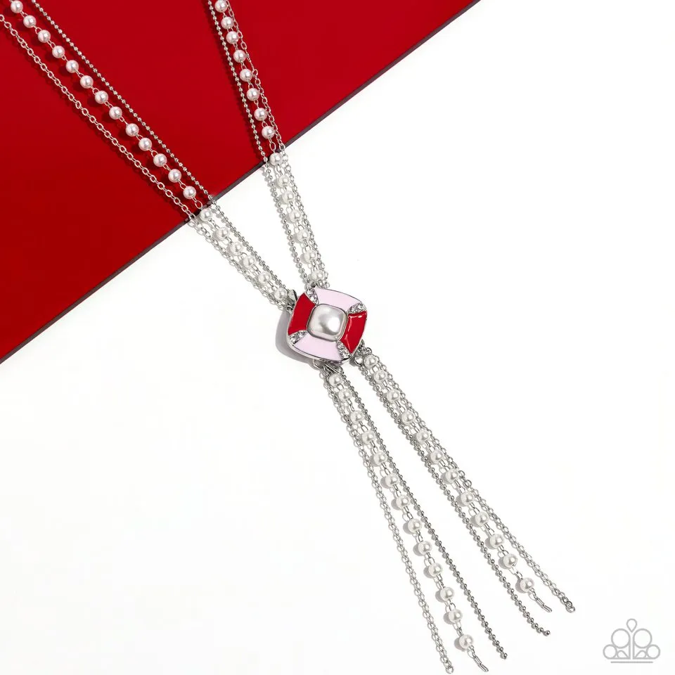 Paparazzi Necklace ~ I Pinky SQUARE - Red