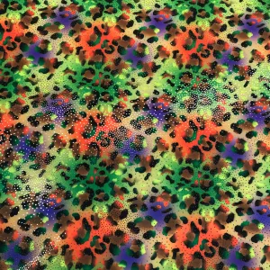 Printed Poly Spandex - Digital Print Matte - Gold Foile Sheeba