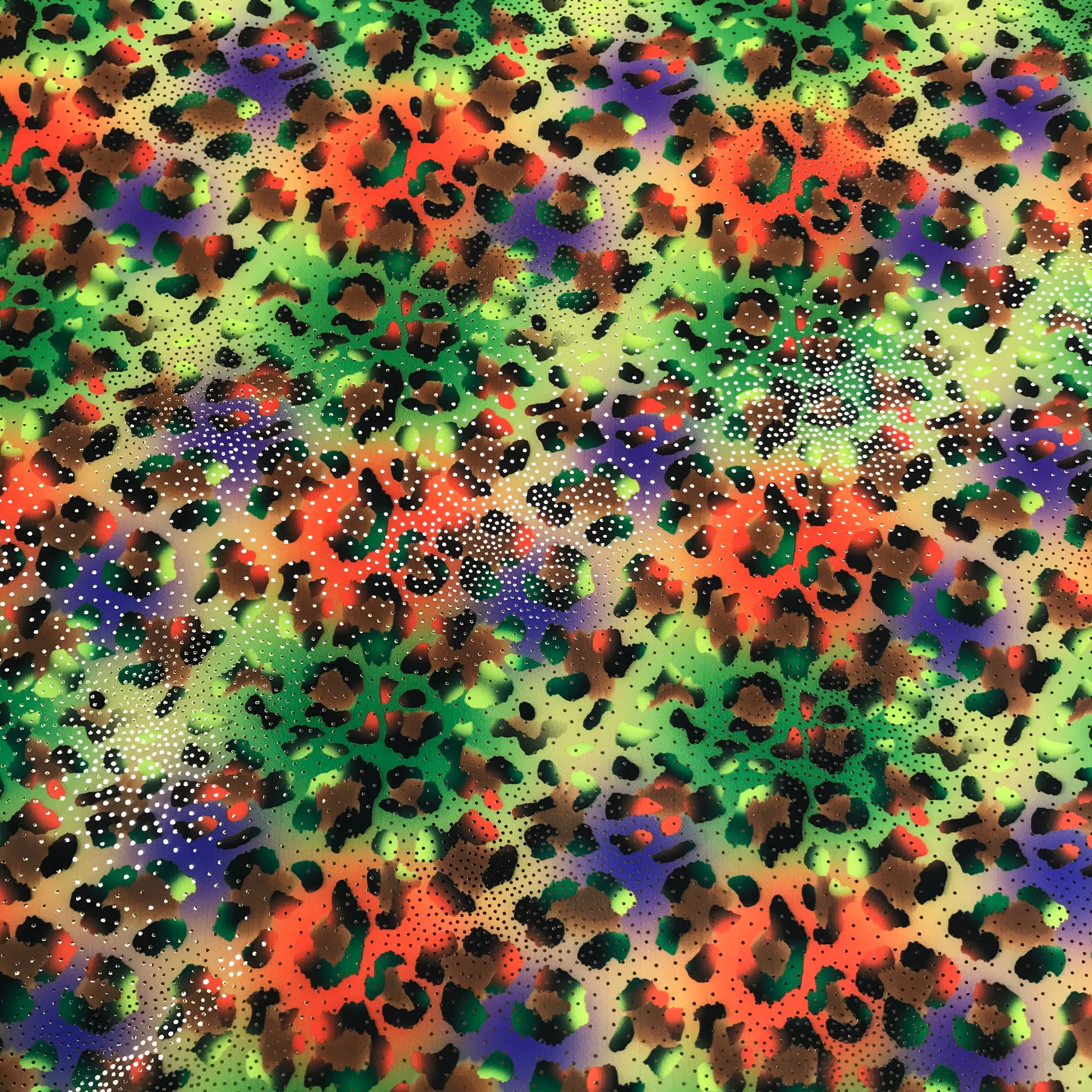 Printed Poly Spandex - Digital Print Matte - Gold Foile Sheeba