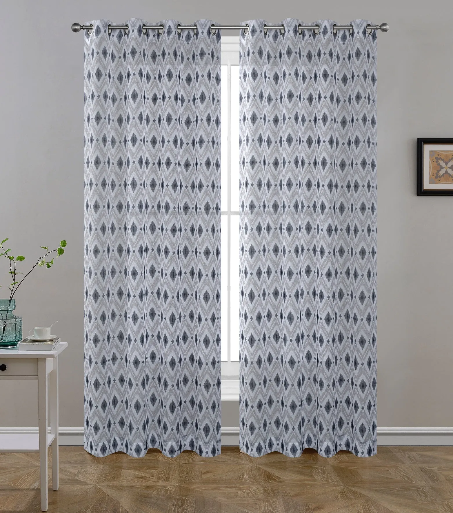 Printed Softweave Eyelet Sheers - ZXY3070