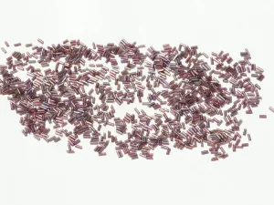 Purple Transparent Rainbow Pipe / Bugle Glass Seed Beads