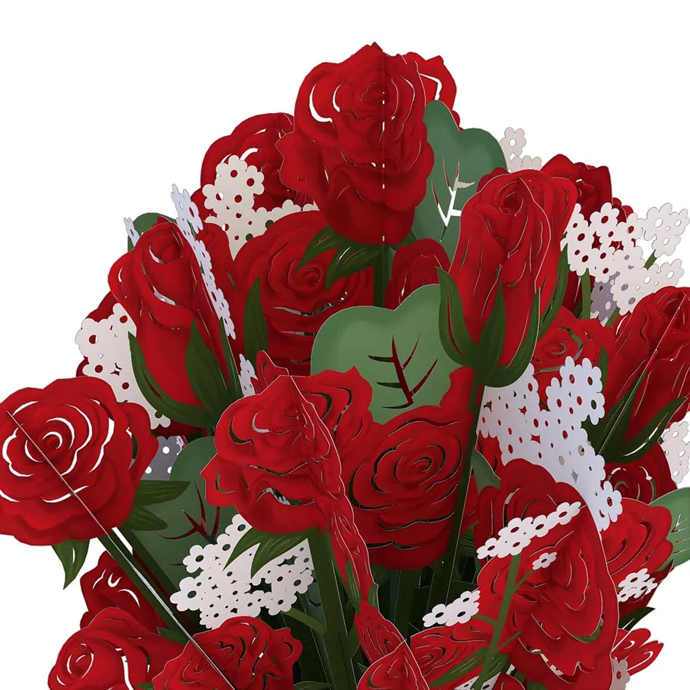 Red Rose Valentine Grand Bouquet and Sentiment Set for Girlfriend