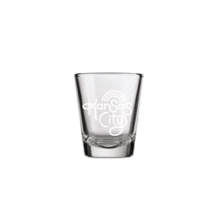 Retro Kansas City Shot Glass - White
