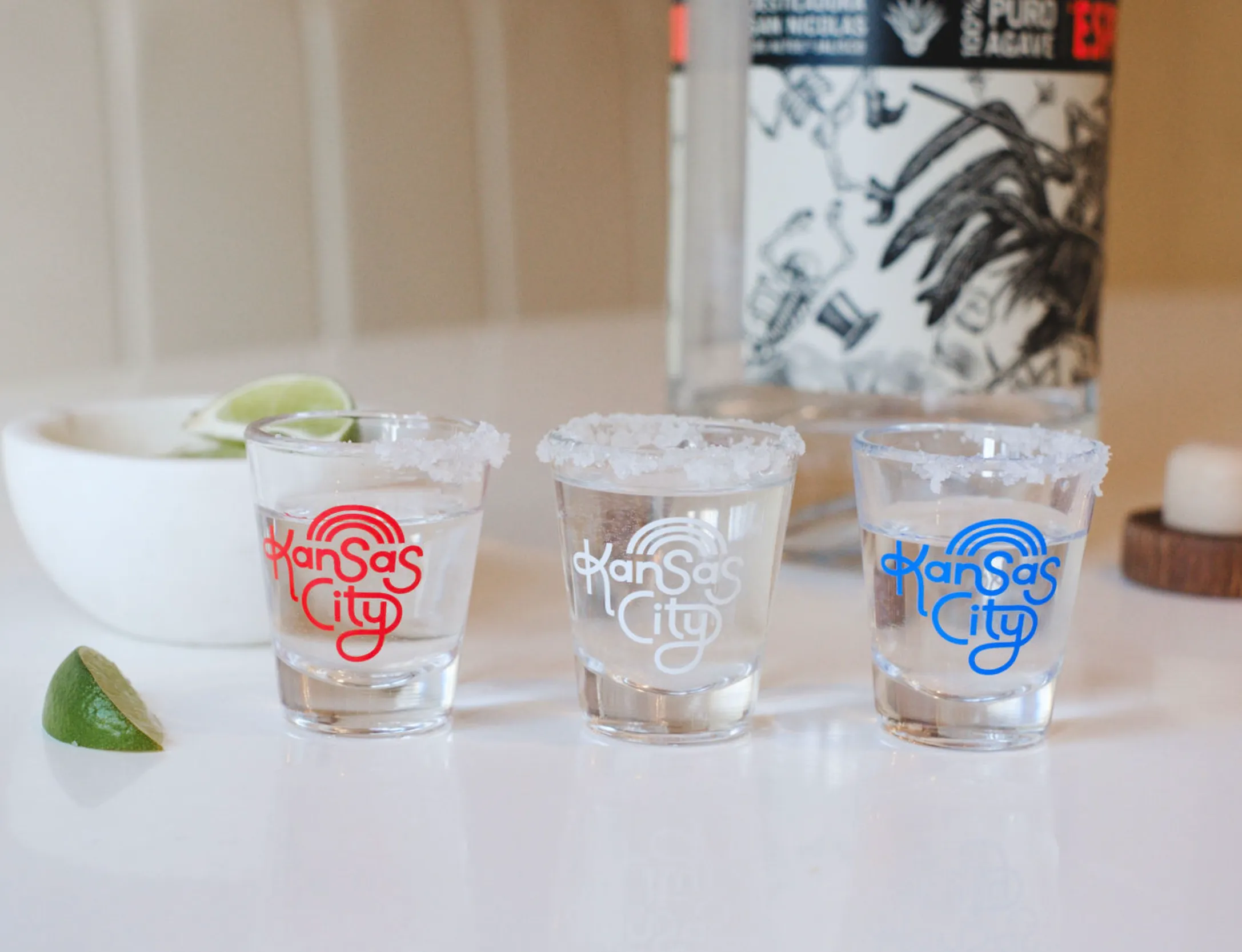 Retro Kansas City Shot Glass - White