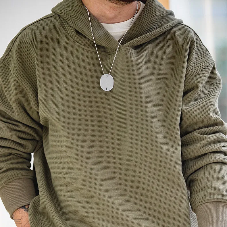 Retro Waffle Sportswear Green Hoodies