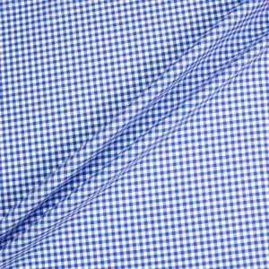 Royal Blue & White Gingham Check Shirting Cotton