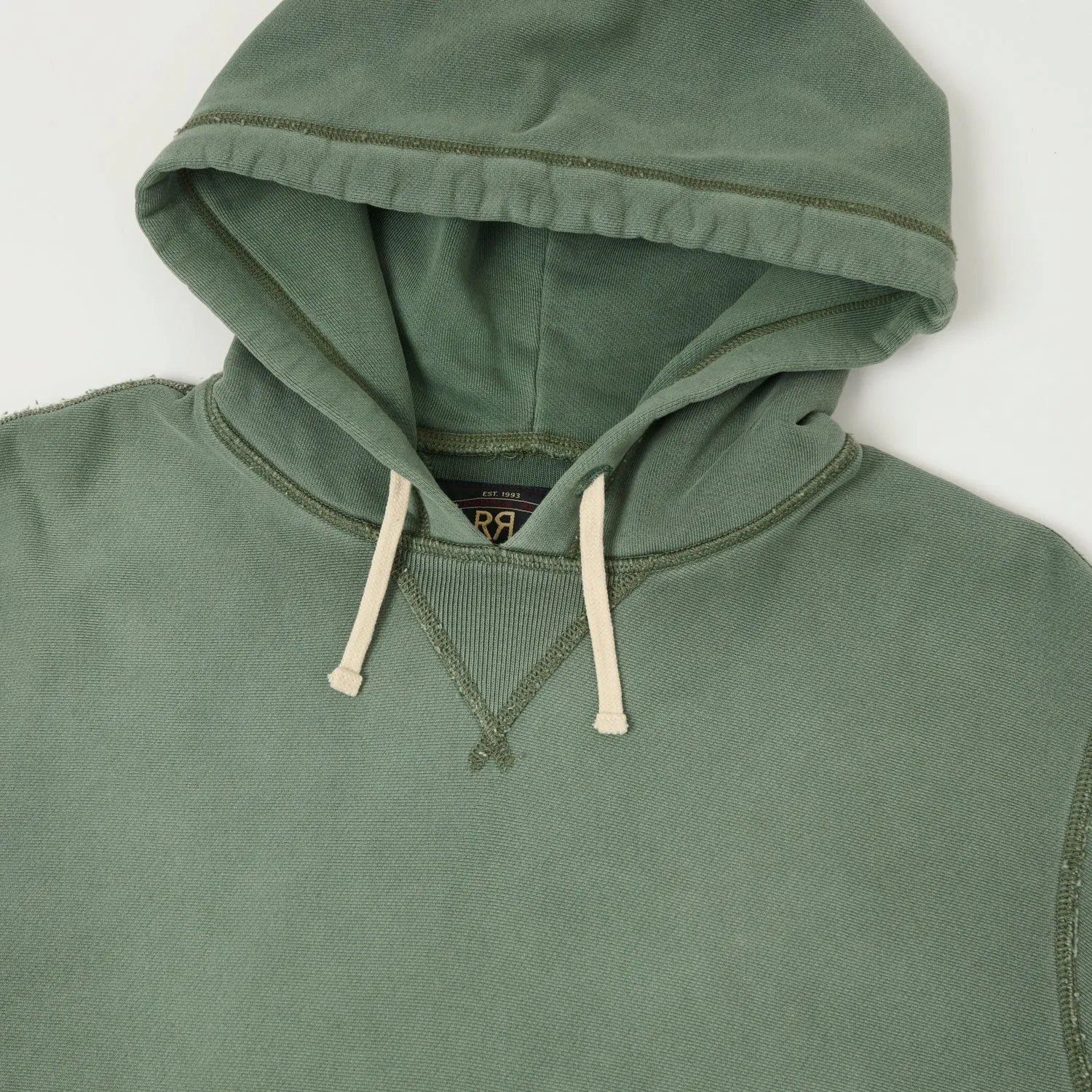 RRL Garment-Dyed Fleece Hoodie - Faded Green