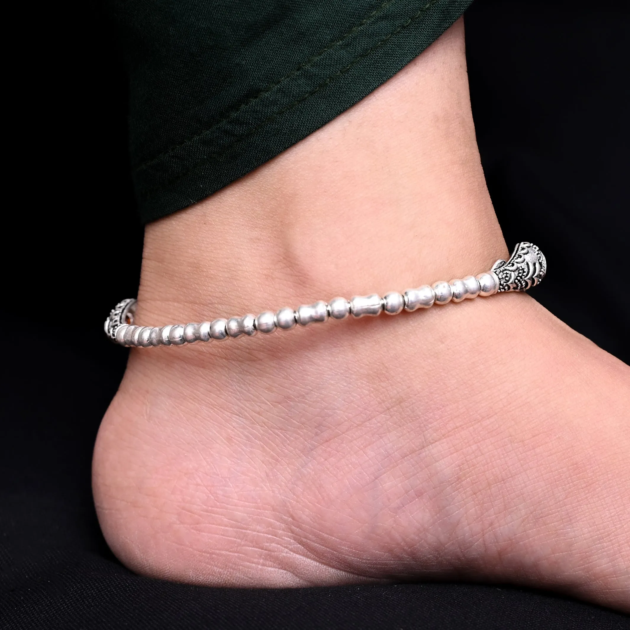 Silver Furious Sun Glow Kada Payal