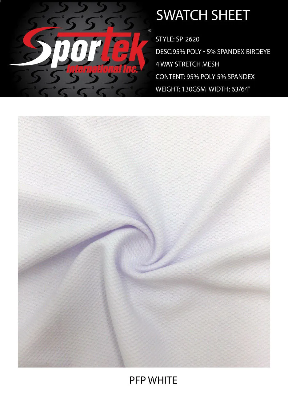 SP-2620 Sportek Poly-Spandex Bird-eye Flat Back Mesh 4 Way Stretch