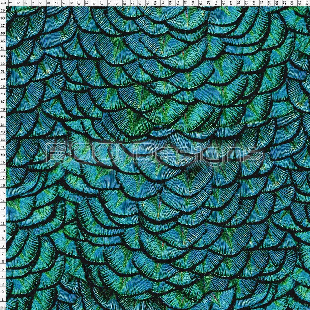 Spandex Dragon Scales Teal