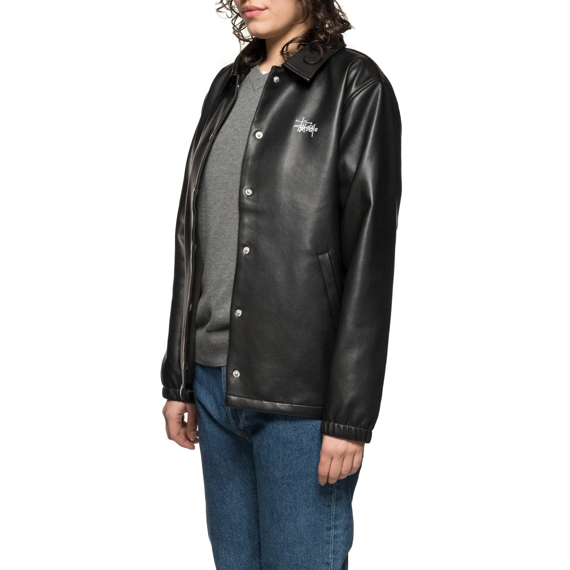 Stussy PU Coach Jacket Black