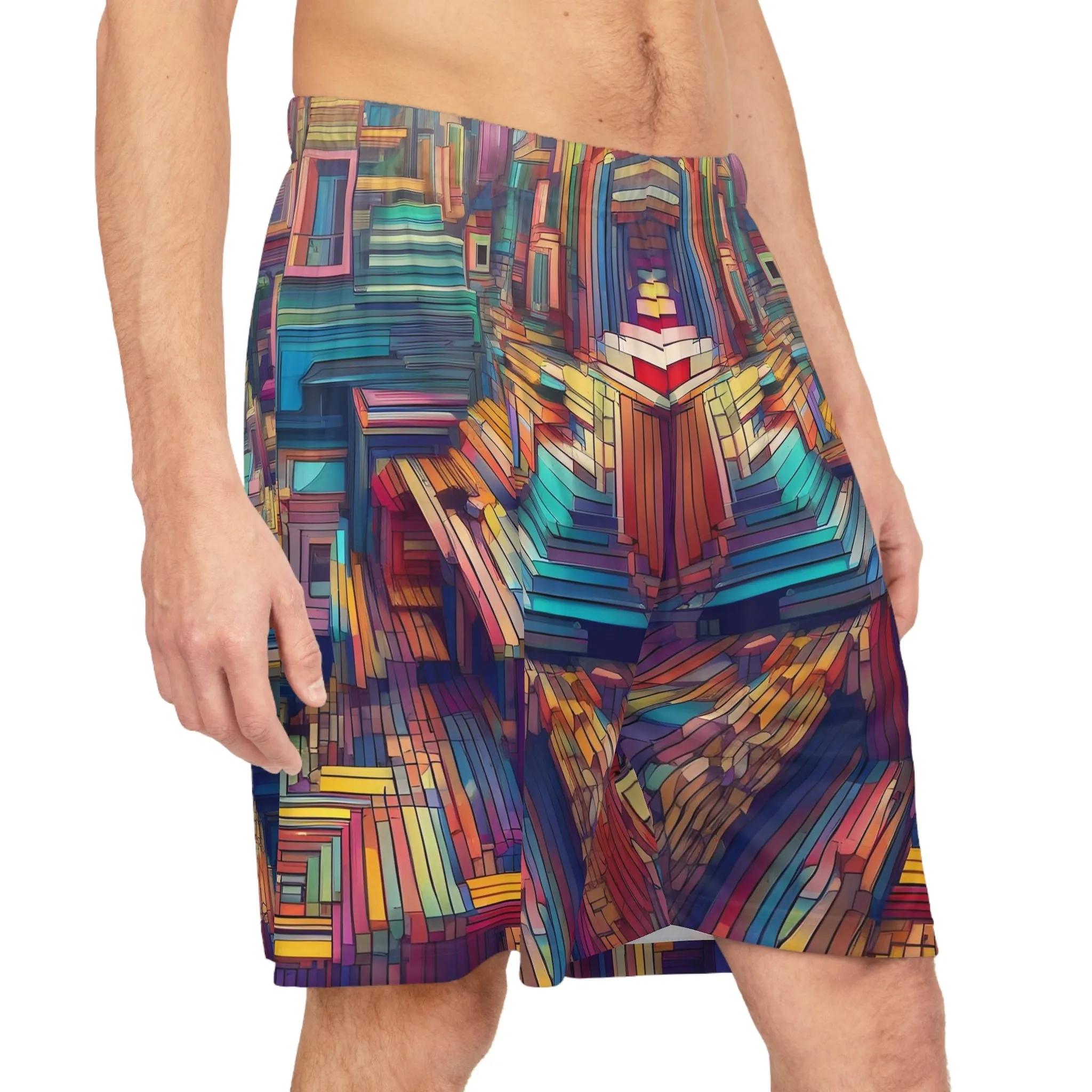 Tripped Out Blocks - Mens Trippy Shorts (AOP)