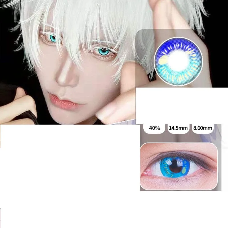 Vibrant Large Diameter Color Contact Lenses in Elsa Blue
