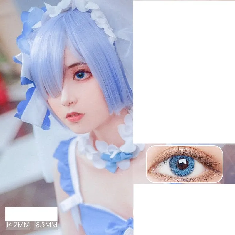 Vibrant Large Diameter Color Contact Lenses in Elsa Blue