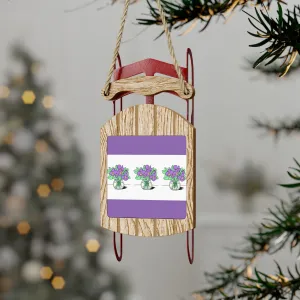 Violets Sled Ornament - Perfect Holiday Décor