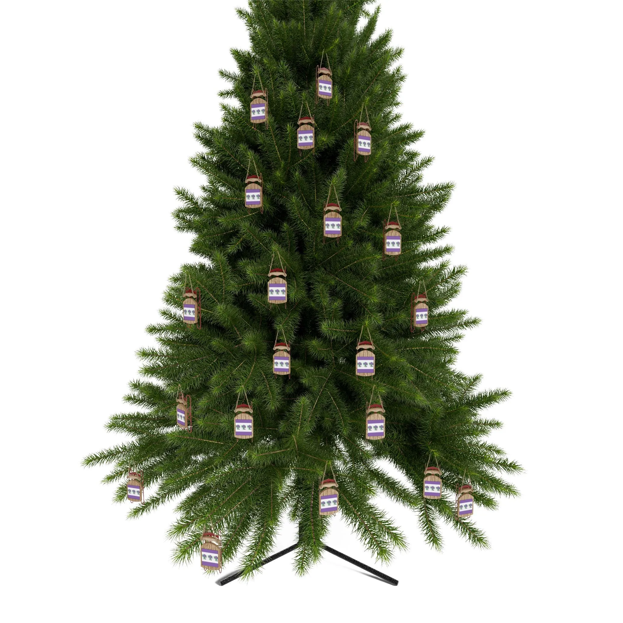 Violets Sled Ornament - Perfect Holiday Décor