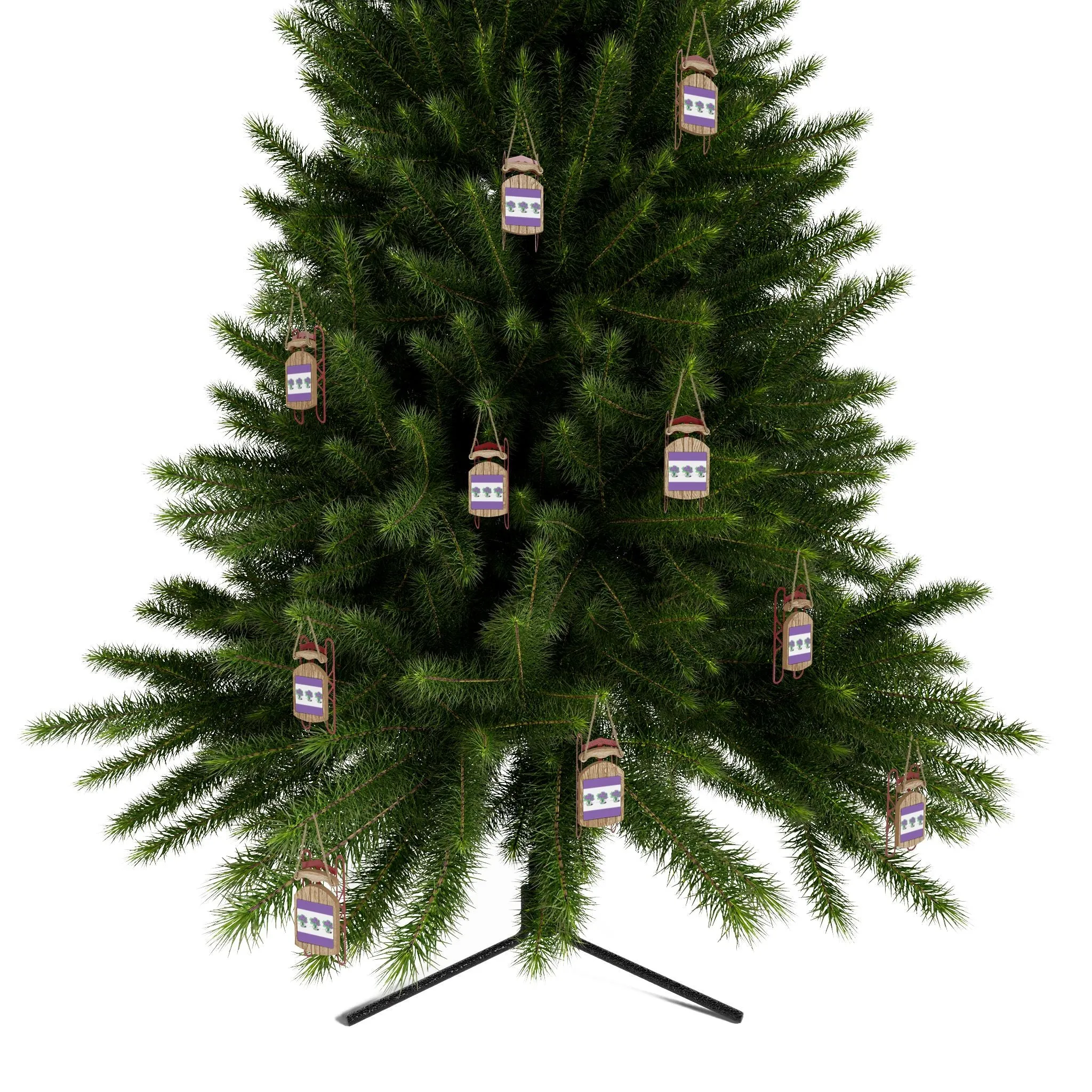 Violets Sled Ornament - Perfect Holiday Décor