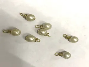 White Glass Beads Hanging - 10 mm