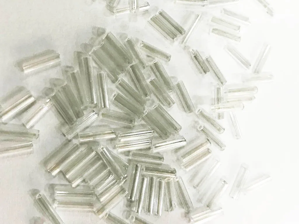 White Transparent Pipe Glass Seed Beads
