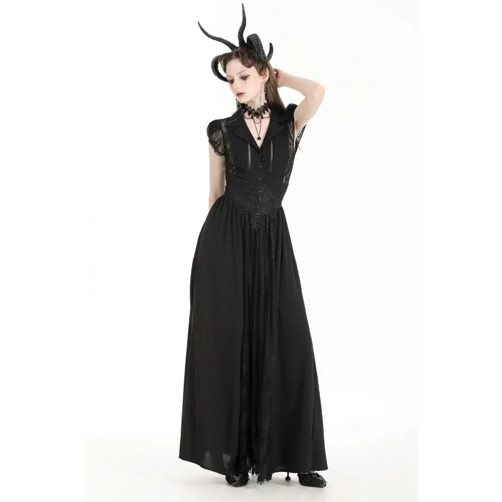 Women's Gothic Heart Embroidered High-waisted Skirt