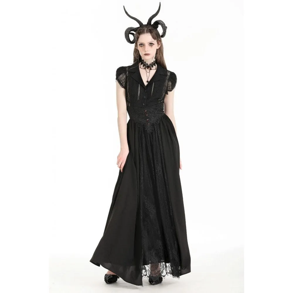 Women's Gothic Heart Embroidered High-waisted Skirt