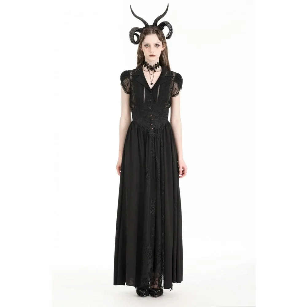 Women's Gothic Heart Embroidered High-waisted Skirt