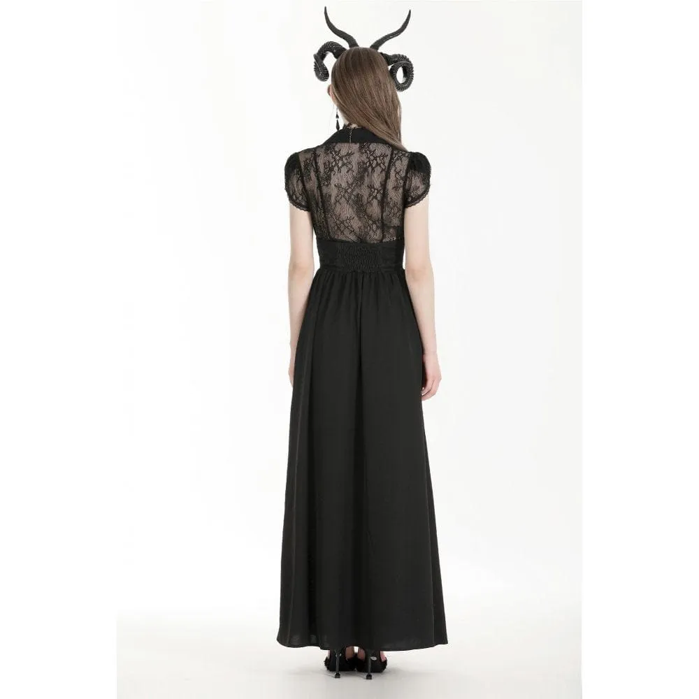 Women's Gothic Heart Embroidered High-waisted Skirt