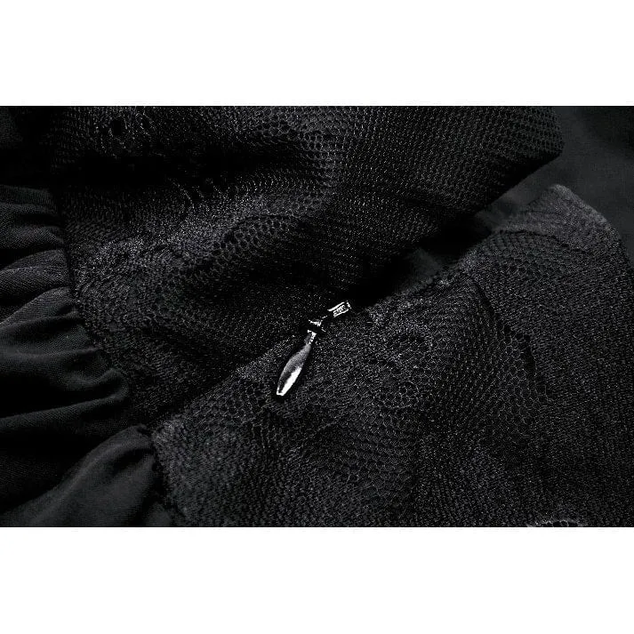 Women's Gothic Heart Embroidered High-waisted Skirt