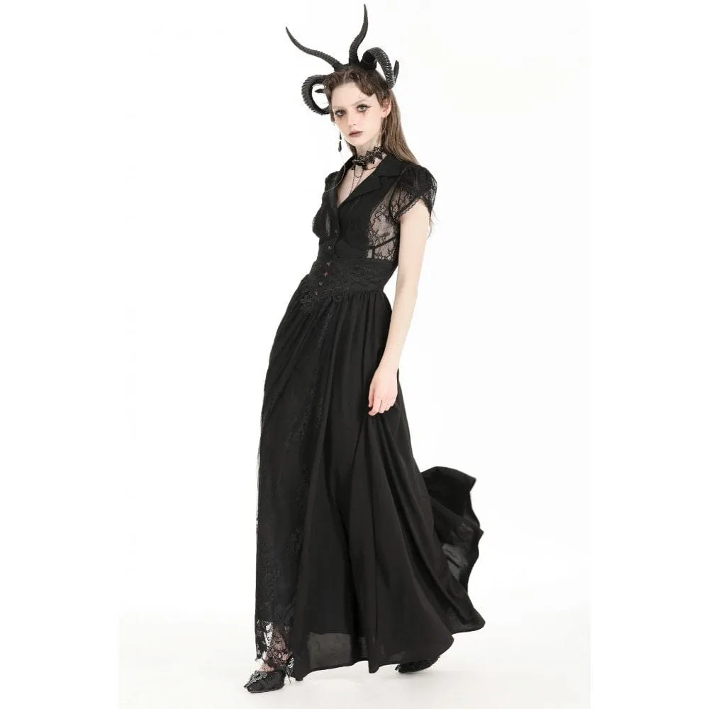 Women's Gothic Heart Embroidered High-waisted Skirt