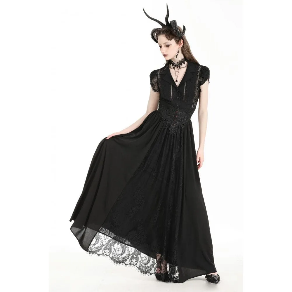 Women's Gothic Heart Embroidered High-waisted Skirt