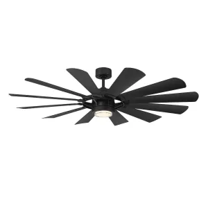 Wyndmill 65 Inch 3000K LED Smart Ceiling Fan, Matte Black