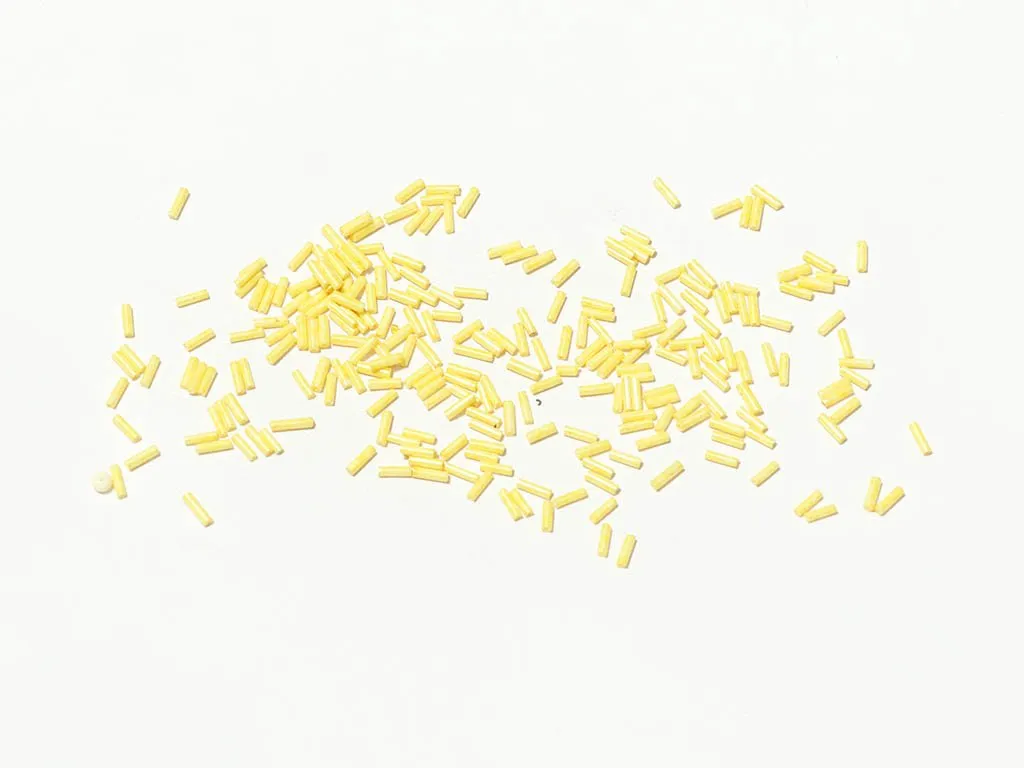Yellow Opaque Pipe / Bugle Glass Seed Beads- 4.5 mm